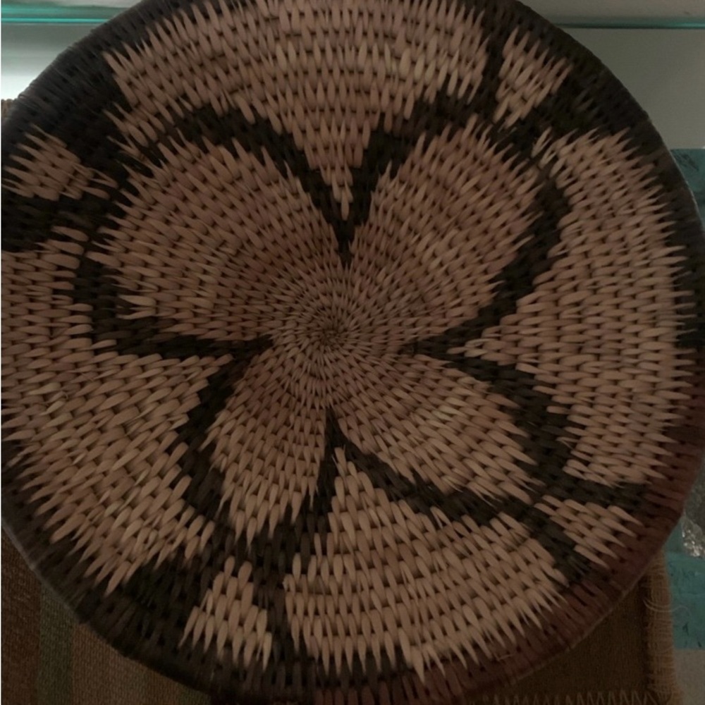 Vintage Handwoven Folk Art African Basket